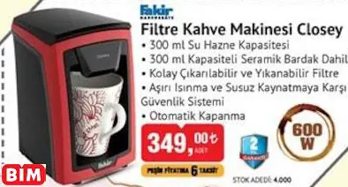 FAKİR FİLTRE KAHVE MAKİNESİ CLOSEY FAKİR FİLTRE KAHVE MAKİNESİ CLOSEY